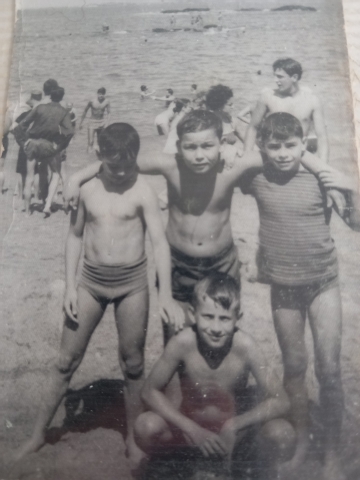 Baño en Riazor en los 60
